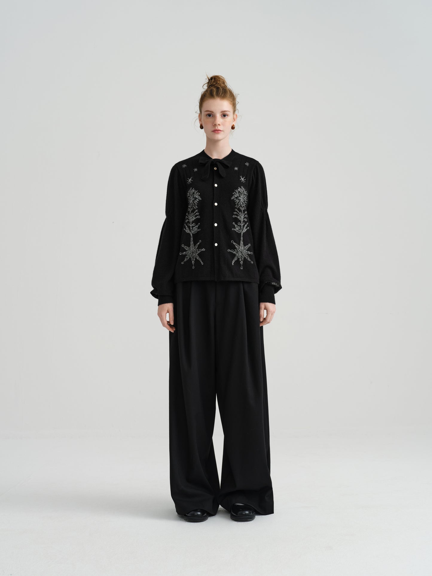 Harune's Bow Cardigan Black