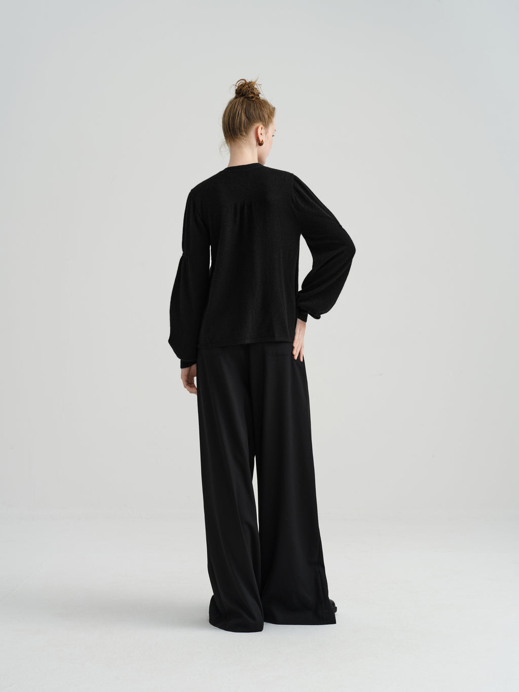 Harune's Bow Cardigan Black