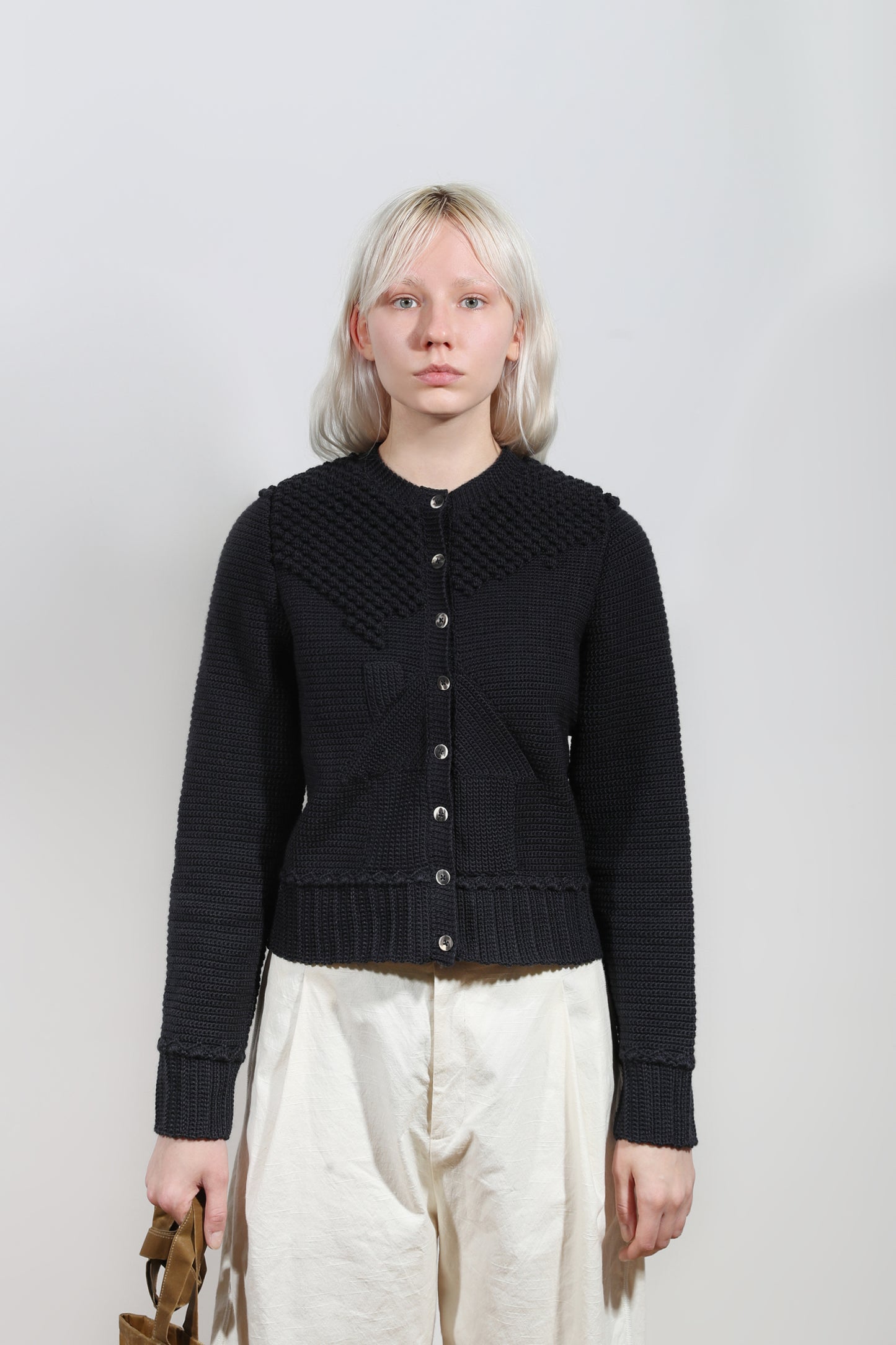 Picket fence cardigan in grey