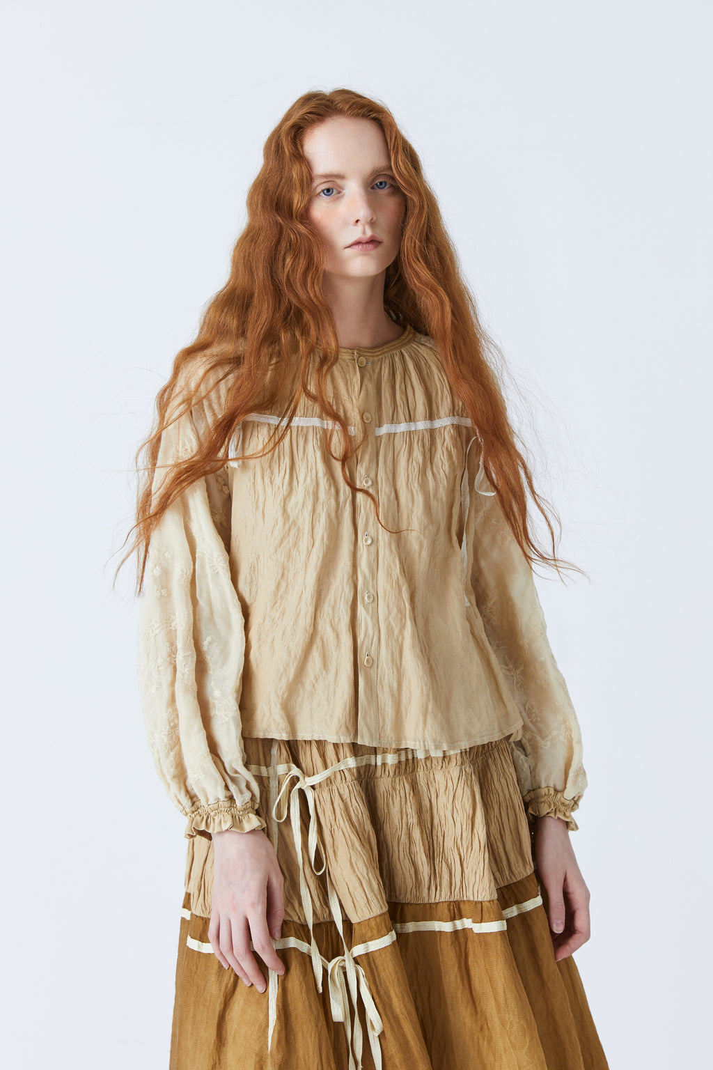 Hardin herbal dye blouse in beige