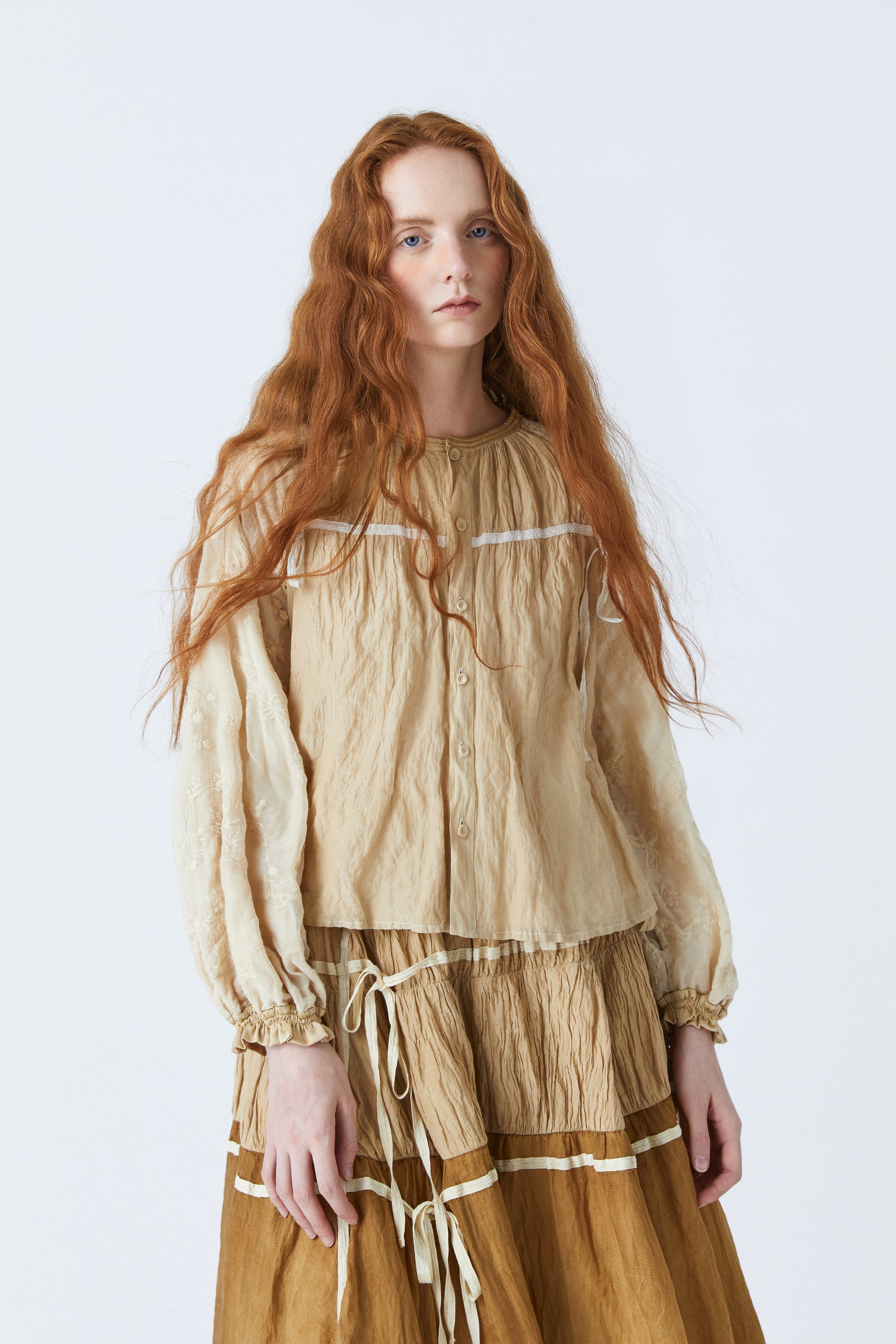 Hardin herbal dye blouse in beige