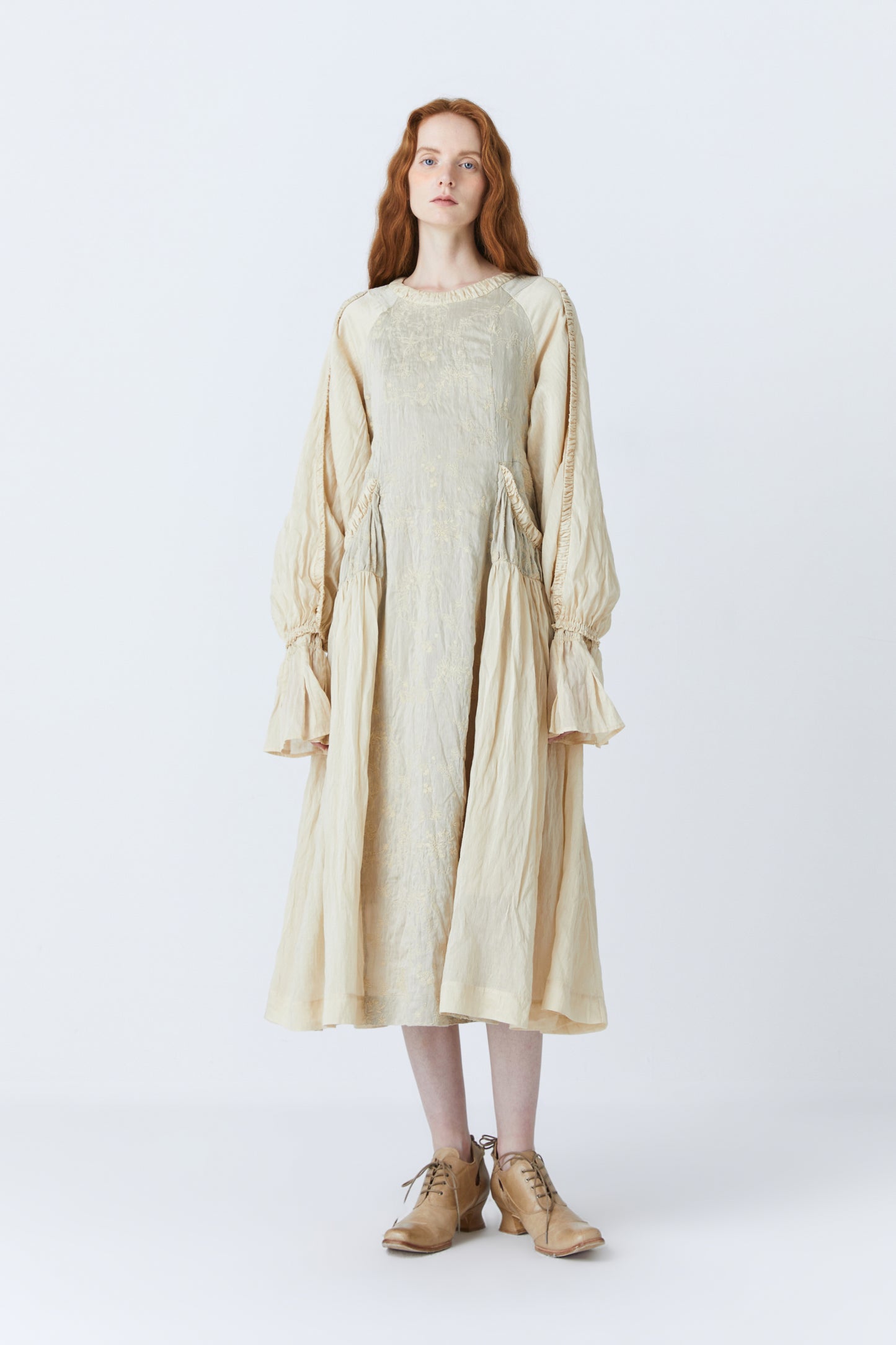 Haline herbal dye dress in beige